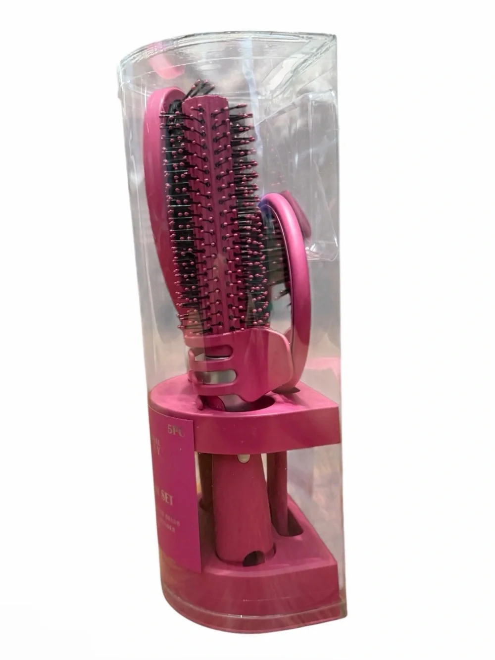 Pink Women’s 5-Piece Hair Brush Set new